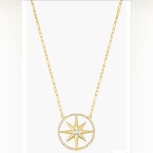 Adornia Pavé Starburst Gold Pendant Necklace, NWT